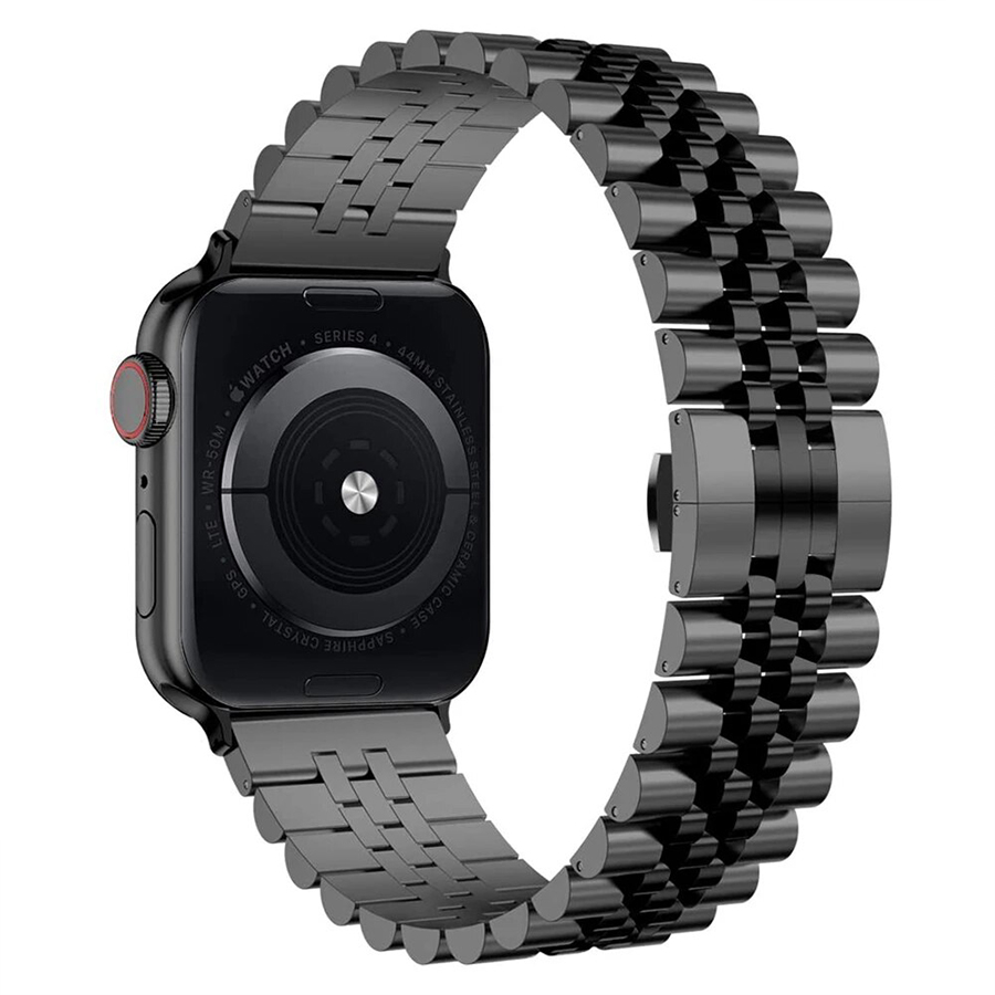 بند ساعت رولکسی 7 ردیف اپل واچ 44-45-49 میلی متر Steel Rolex Strap Apple Watch