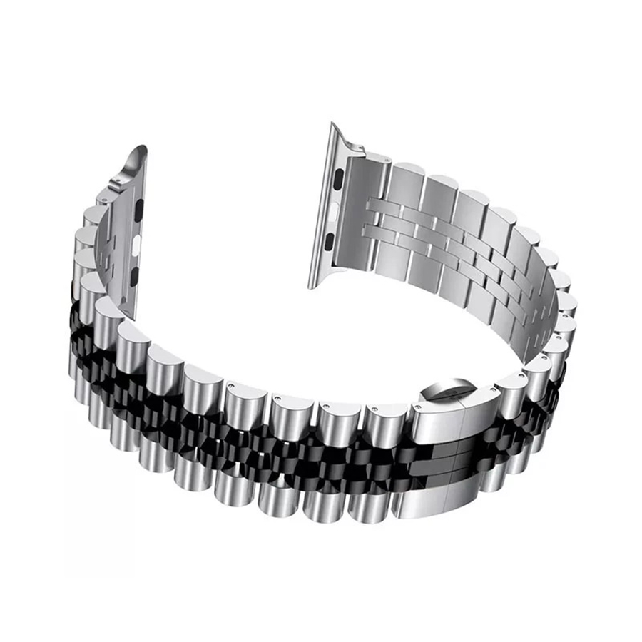 بند ساعت رولکسی 7 ردیف اپل واچ 44-45-49 میلی متر Steel Rolex Strap Apple Watch