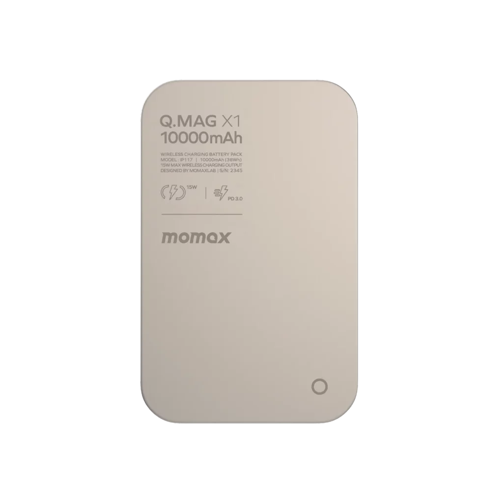 پاوربانک مگنتی momax Q.mag x1 مدل IP117D (13mm ultra slim) ظرفیت 10000 میلی آمپر