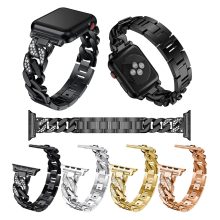 بند کارتیر تک ردیف نگین دار اپل واچ 42-44-45-49 میلی متر Cartier Luxury Band Apple Watch