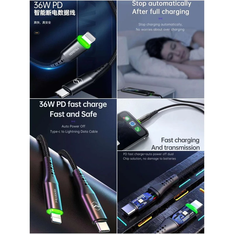 کابل تبدیل USB -C به لایتنینگ مک دودو مدل CA-7361 طول 1.8 متر