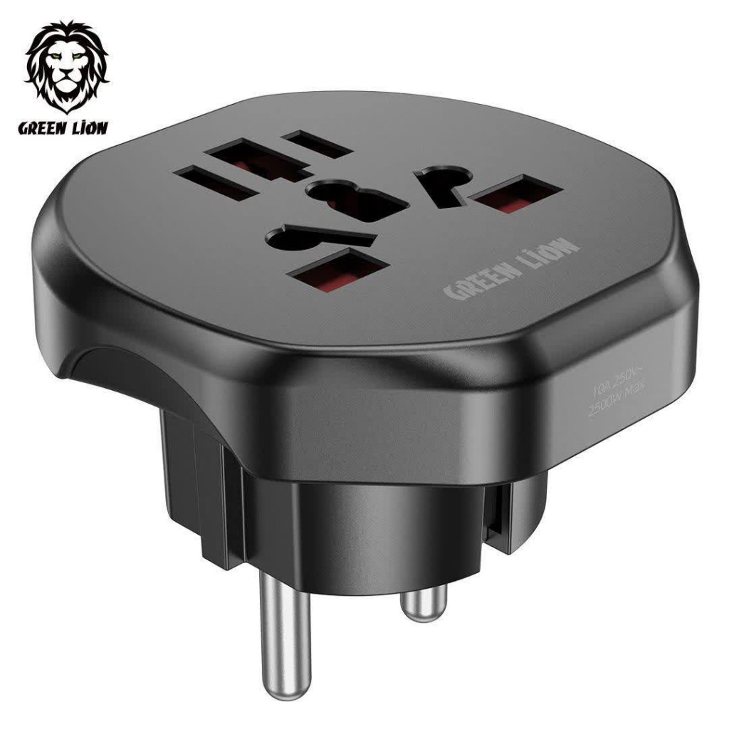تبدیل برق سه به دو گرین لاین Green Lion Universal Conversion EU Plug 2