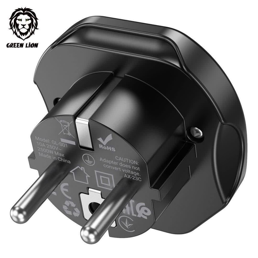 تبدیل برق سه به دو گرین لاین Green Lion Universal Conversion EU Plug 2