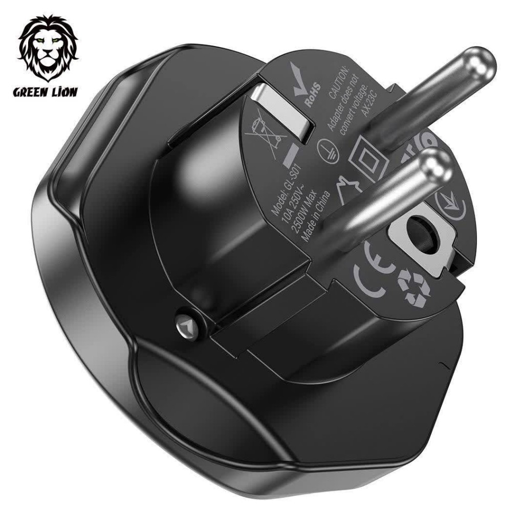 تبدیل برق سه به دو گرین لاین Green Lion Universal Conversion EU Plug 2