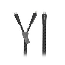 کابل زیپ 2 در 1 گرین Green 2 in 1 Zipper Cable (Type-C to Lightning Type-C)