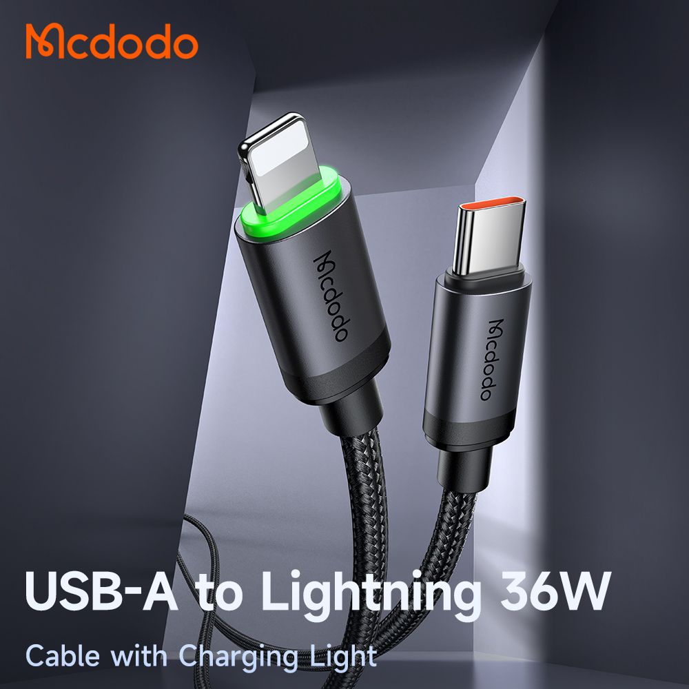 کابل شارژ سریع تایپ سی به لایتنینگ 36 وات کارپلی مک دودو مدل MCDODO CA-4820 طول 1متر