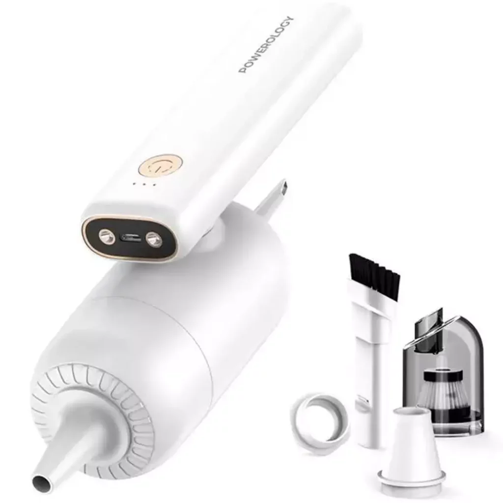 پمپ باد و جارو شارژي چند منظوره پاورولوژی Powerology 4in1 Car Vacuum Cleaner PW4N1FCVWH پمپ باد و جارو شارژي چند منظوره پاورولوژی Powerology 4in1 Car Vacuum Cleaner PW4N1FCVWH