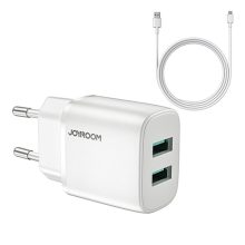 آداپتور شارژ دو پورت همراه با کابل جویروم JOYROOM Mini Fast Charger Dual Ports L-2A123