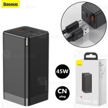 شارژر دیواری گوشی بیسوس Baseus GaN2 Quick Charger Dual TYPE-C CCGAN-X01 45W