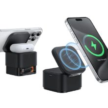 استند و شارژر وایرلس مگنتی 15 وات بیسوس Baseus MagPro 2-in-1 Magnetic Wireless Charger Stand BS-W531