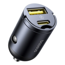 شارژر فندکی دو پورت 30 وات بیسوس Baseus Tiny Star U+C Mini Car Charger VCHXX-UC