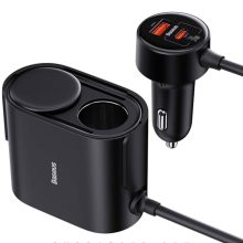 شارژر فندکی 4 پورت 30 وات بیسوس Baseus High Efficiency Pro 30W 2 in 1 Car Cigarette Lighte BS-CG010