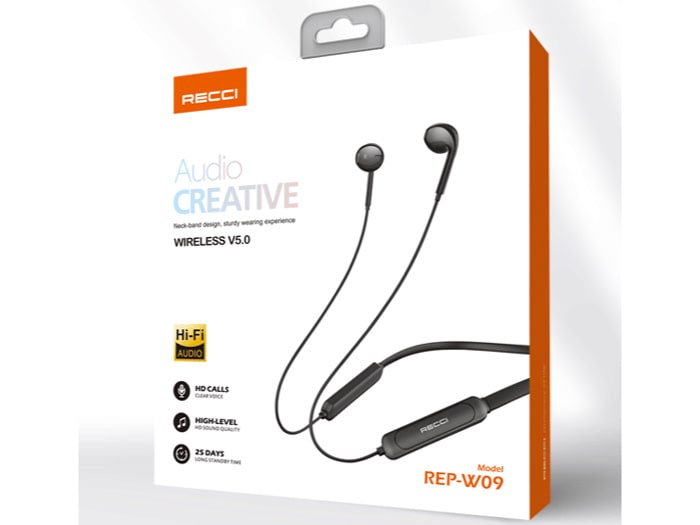 هدست و هندزفری بلوتوث گردنی رسی (Recci REP-W09 Wireless Neckband Earphone)