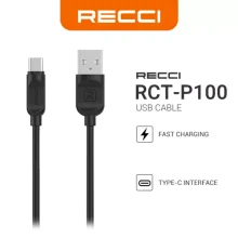 کابل تبدیل USB به USB-C رسی مدل RTC-P100 طول 1 متر (Recci 2.4A Type-C 100 cm RCT-P100)