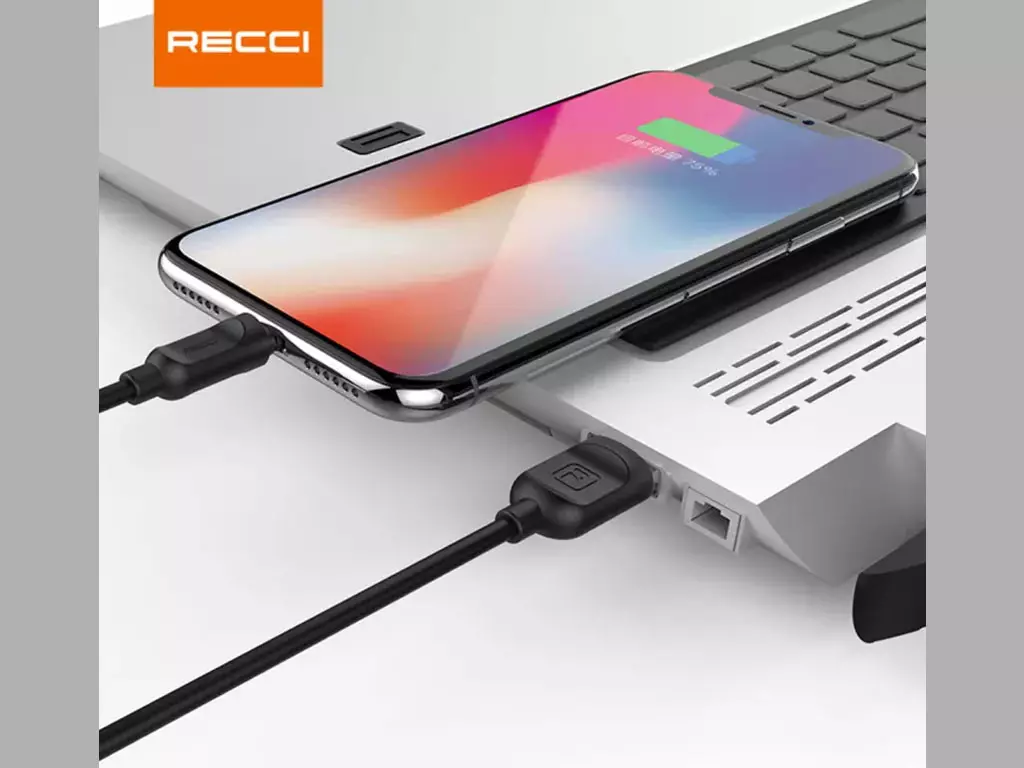 کابل تبدیل USB به USB-C رسی مدل RTC-P100 طول 1 متر (Recci 2.4A Type-C 100 cm RCT-P100)