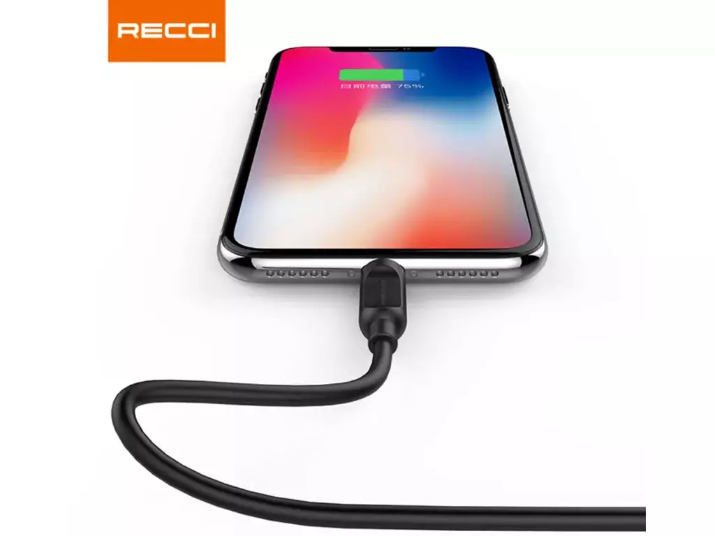 کابل تبدیل USB به USB-C رسی مدل RTC-P100 طول 1 متر (Recci 2.4A Type-C 100 cm RCT-P100)
