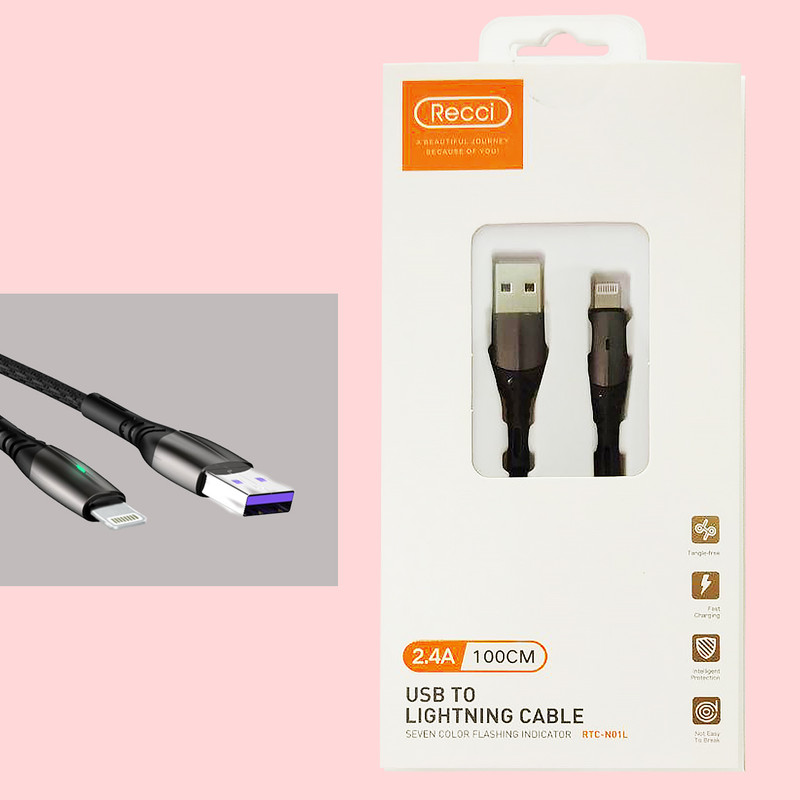 کابل تبدیل USB به لایتنینگ رسی مدل RTC-N01L طول 1 متر