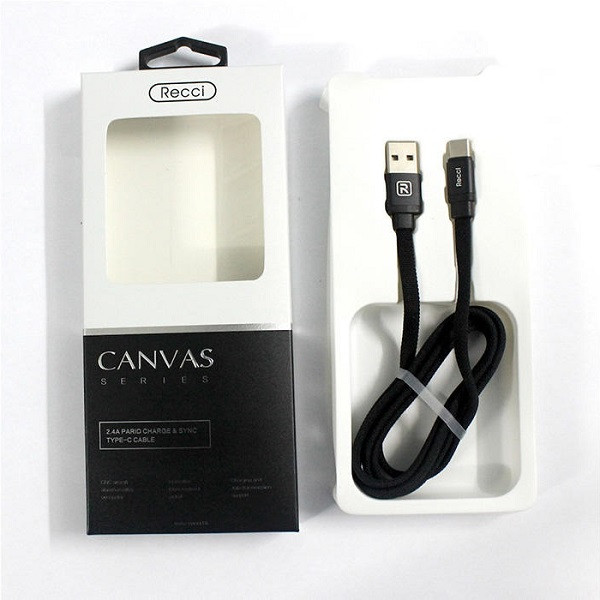 کابل تبدیل USB به لایتنینگ رسی مدل Canvas طول 1 متر (Recci Canvas USB to Lightning Cable 1m)
