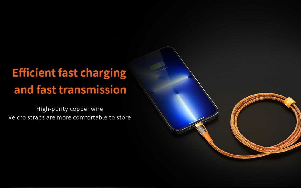 کابل تبدیل USB-C به لایتنینگ رسی مدل RTC-P19CL طول 1.5 متر (Recci Data Cable Amber USB-C to Lightning PD 20W 150cm RTC-P19CL)