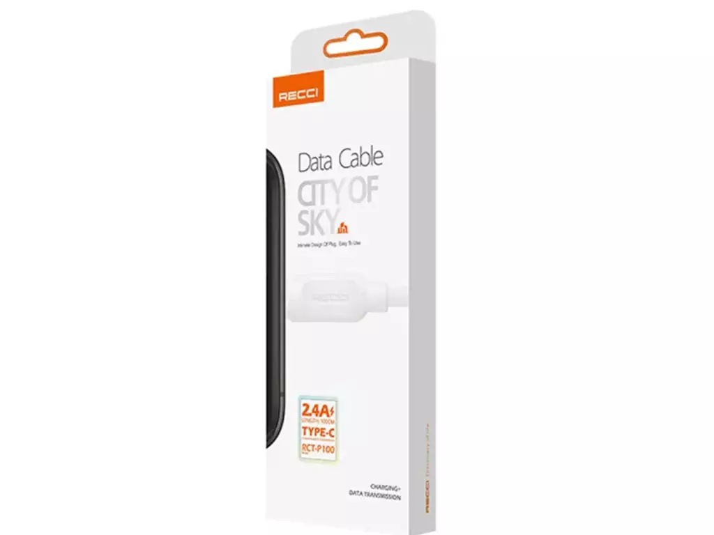 کابل تبدیل USB به microUSB رسی مدل RCM-P100 طول 1 متر (Recci RCT-P100 Micro USB Cable 100 cm)