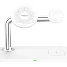 پایه نگهدارنده و شارژر بی سیم (وایرلس) گوشی موبایل رسی مدل RCW-20 یا Recci 3 in 1 Magnetic Wireless Charger RCW-20