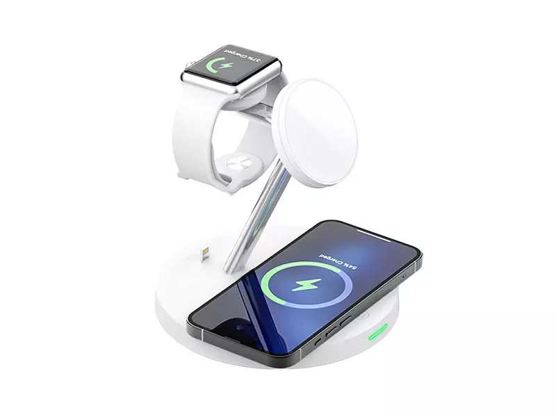 پایه نگهدارنده و شارژر بی سیم گوشی موبایل مدل RCW-26 رسی (RECCI RCW-26 15W 5 IN 1 Magnetic WIRELESS CHARGER STAND)