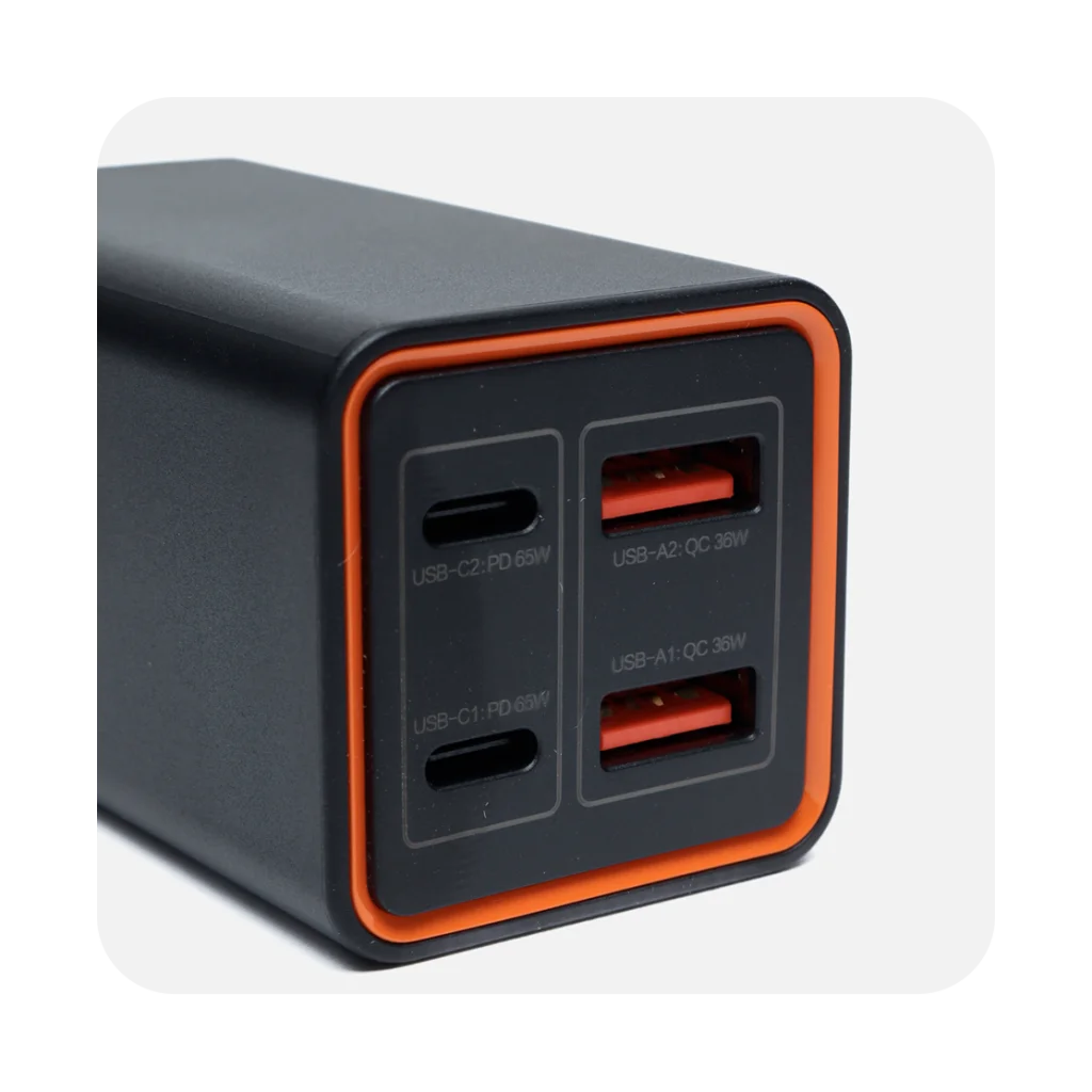 شارژر رومیزی فست شارژ 65W GaN مدل RC37 رسی (Recci Charger 65W GaN 4 Port 150cm Cord RC37)