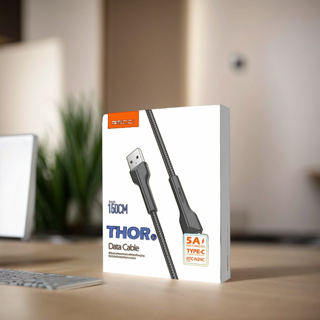 کابل تبدیل USB به USB-C رسی مدل RTC-N24C طول 1.5 متر (Recci RTC-N24C data cable Fast charge Type-C to USB 1.5M)