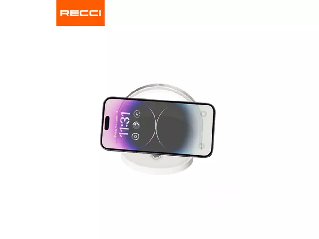 شارژر بی سیم و چراغ خواب RLS-L15 رسی (Recci RLS-L15 Wireless Charging 3In1 charger 15W Ambient Light)