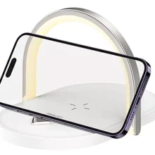شارژر بی سیم و چراغ خواب RLS-L15 رسی (Recci RLS-L15 Wireless Charging 3In1 charger 15W Ambient Light)