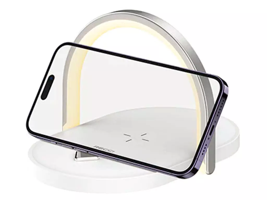 شارژر بی سیم و چراغ خواب RLS-L15 رسی (Recci RLS-L15 Wireless Charging 3In1 charger 15W Ambient Light)