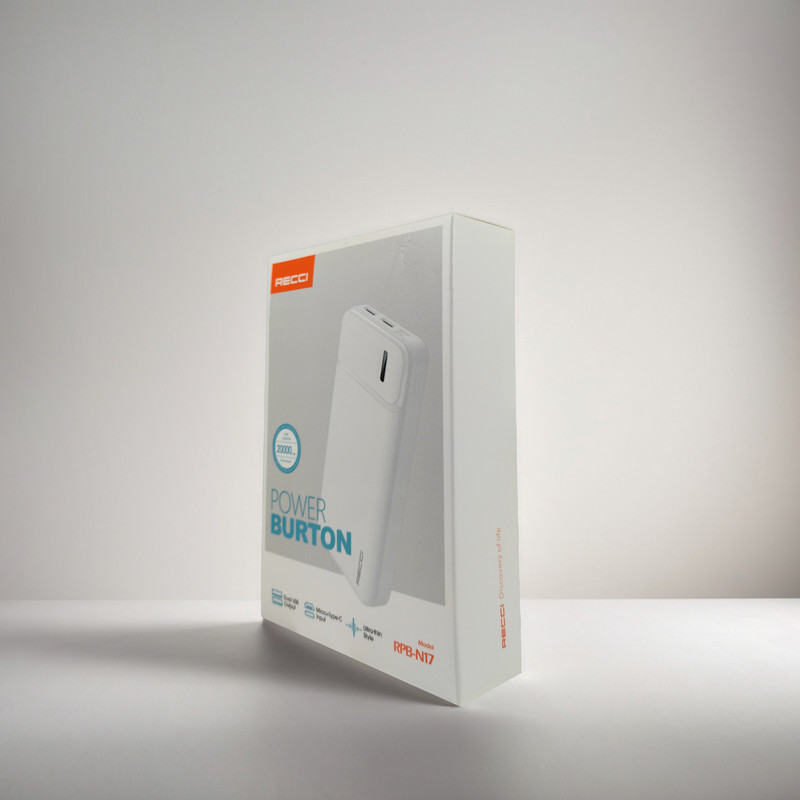 پاوربانک RPB-N17 رسی 20000 میلی‌ آمپر ساعت (Recci RPB-N17 Power Burton Powerbank 20000mAh Battery 2.1A Max Dual USB Output)