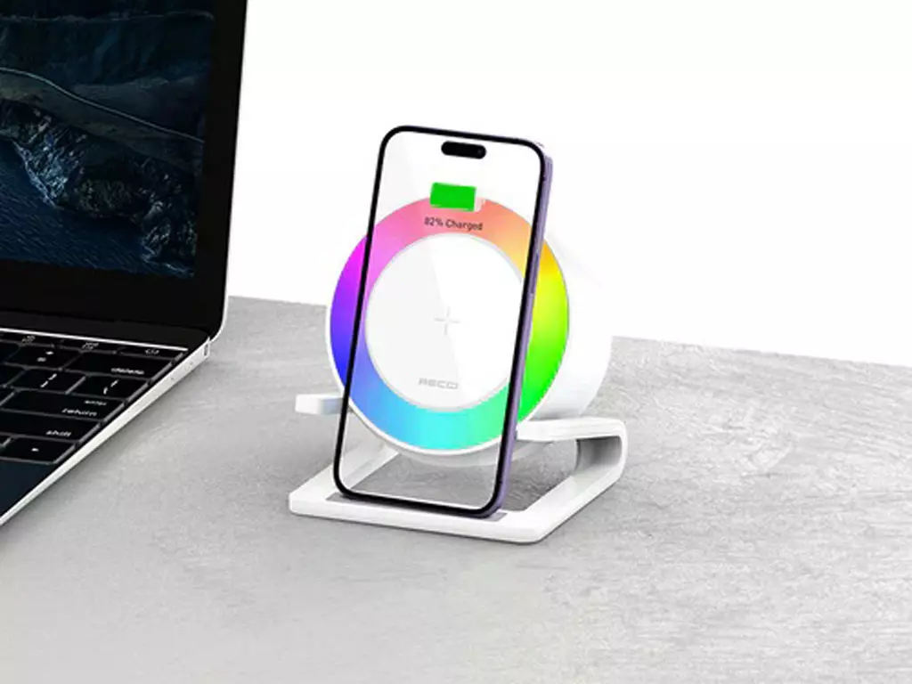 شارژر بی سیم rsk-w28 رسی (RECCI RSK-W28 15W Wireless Charger with Speaker)