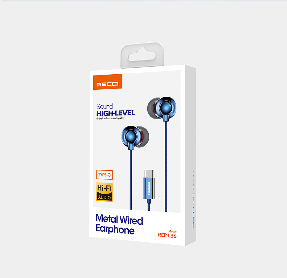 هندزفری سیمی REP-L36 رسی (RECCI REP-L36 Type-C interface digital version metal wired headset)