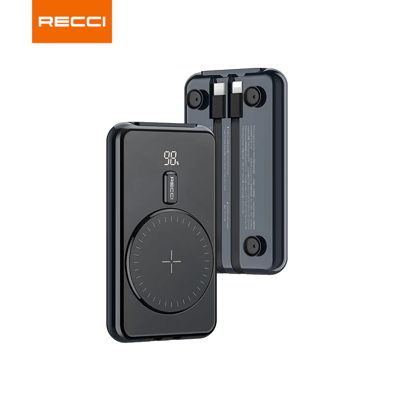 پاوربانک رسی مدل RPB-P18 ظرفیت 10000 میلی آمپر ساعت (Recci PD 20W + 22.5W Magnetic Wireless Power Bank 10000mAh RPB-P18)