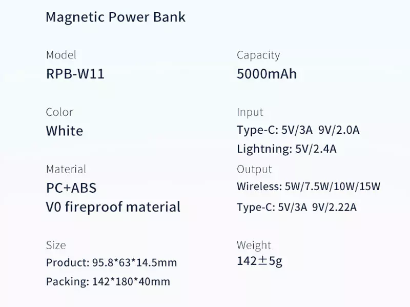 پاوربانک رسی مدل RPB-W09 ظرفیت 10000 میلی آمپر ساعت (Recci Wireless Magnet Power Bank 10000mah RPB-W09)