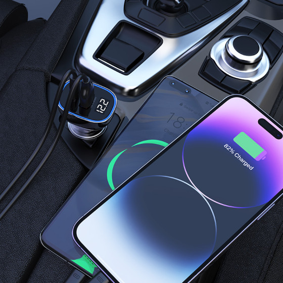 شارژر فندکی 95 وات  RCC-N21 رسی (Recci RCC-N21 Journey Transparent Design Car Charger)