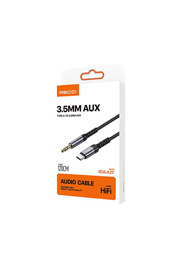 کابل Type-C به AUX رسی مدل RDS-A27 طول 1.2 متر (Recci RDS-A27 Type-C to 3.5mm Audio Cable 1.2M)