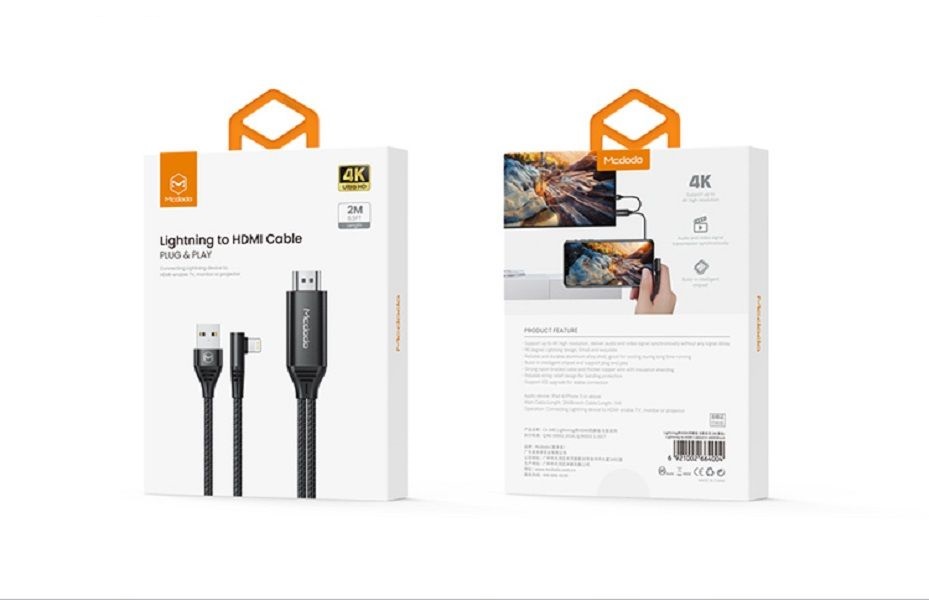 کابل تبدیل HDMI به لایتنینگ /USB مک دودو مدل CA-640 طول 2 متر