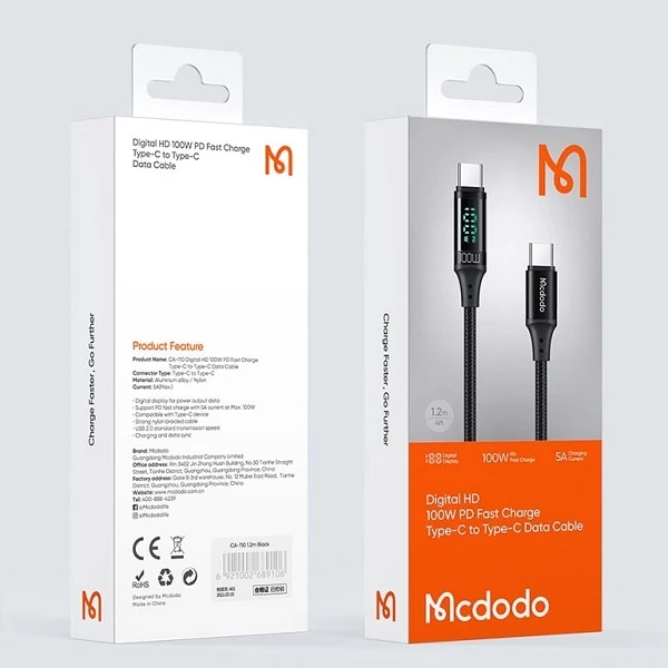 کابل USB-C مک دودو مدل CA-1100 طول 1.2 متر