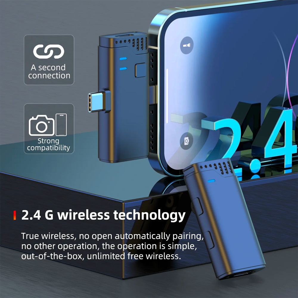 میکروفون یقه‌ای وایرلس کیس دار مدل MW-16