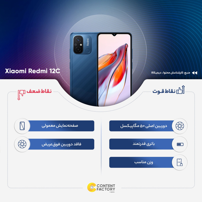 گوشی موبایل شیائومی مدل Redmi 12C دو سیم کارت ظرفیت 128 گیگابایت و رم 4 گیگابایت - پک اندونزی
