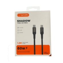 کابل شارژ سریع تایپ سی به تایپ سی 60 وات 1.2 متری SATURN سترن SC16CC