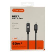 کابل شارژ سریع تایپ سی به تایپ سی 60 وات 1.2 متری SATURN سترن SC19CC