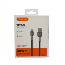 کابل شارژ سریع یو اس بی به تایپ سی 30 وات 1.2 متری SATURN سترن SC17C