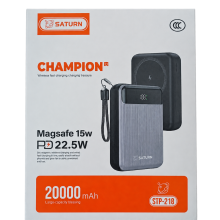 بازخورد درباره این کالا پاور بانک سترن SATURN CHAMPION مدل STP-218 ظرفیت 20000 میلی آمپر 22.5 وات