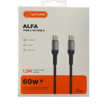 کابل شارژ سریع تایپ سی به تایپ سی 60 وات 1.2 متری SATURN سترن SC18CC